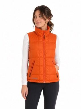 Columbia Women Down Puffer Zip Vest Size S Tan Neutral Hiking Gorpcore Outdoors